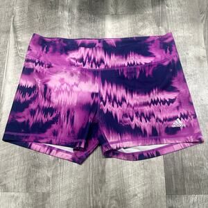 Adidas Climalite Athletic Shorts Purple Abstract Print Compression XL